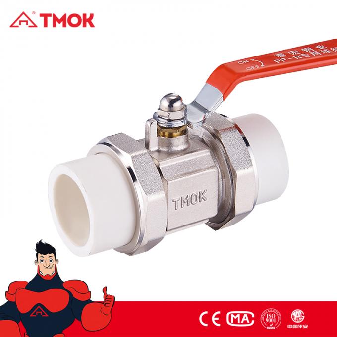 CE 인증과 저압과 물 가스 오일을 위한 TMOK 숫형 스레드 안출된 PPR 유럽연합 놋쇠 볼 밸브 양방향 형식